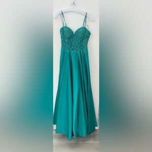 Faviana Teal Prom Dress